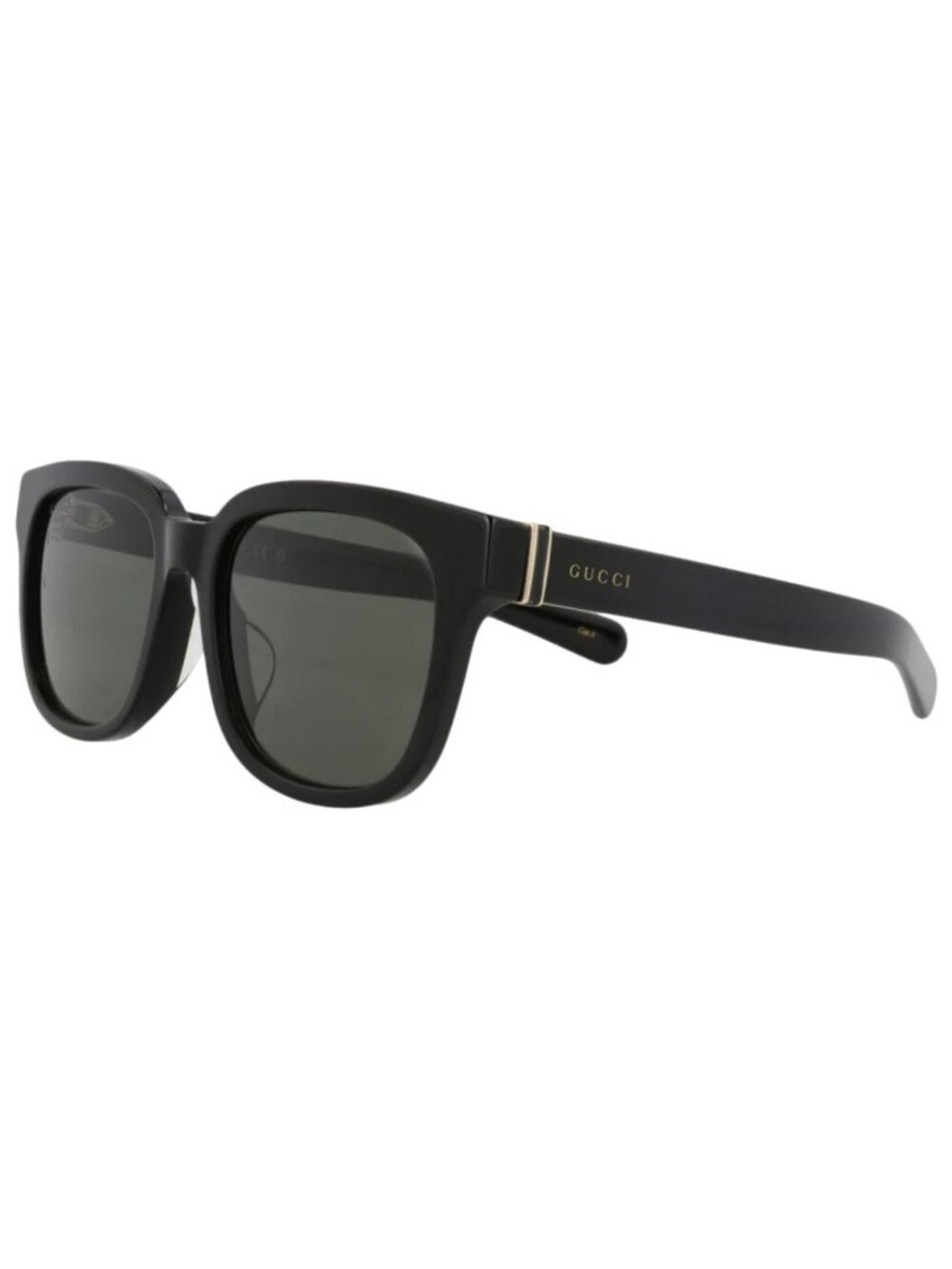 New Gucci Women's Sunglasses Square Rectangle Recycled Acetate Frame Black Black